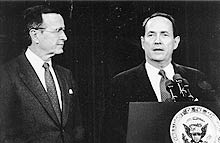 with president-elect bush when asked to remain as attorney general, november 1988 