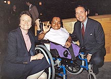 dick and ginny thornburgh with friend at boston center for independent living 
