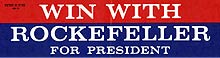 win with rockefeller for president bumper sticker