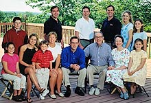the thornburghs with their four sons, wives, and grandchildren, 2001